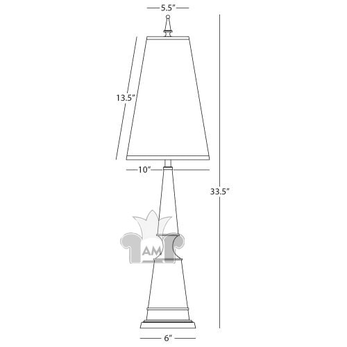 Настольная лампа Robert Abbey Versailles 10" Table Lamp Navy/Nickel