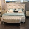 Кровать мягкая 200x200 Fratelli Barri Roma, серебряное напыление/светло-бежевый велюр, FB.BD.RM.669