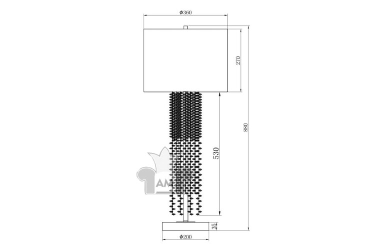 Лампа настольная плафон белый Д43,В88 Garda Decor K2KR0700T-1