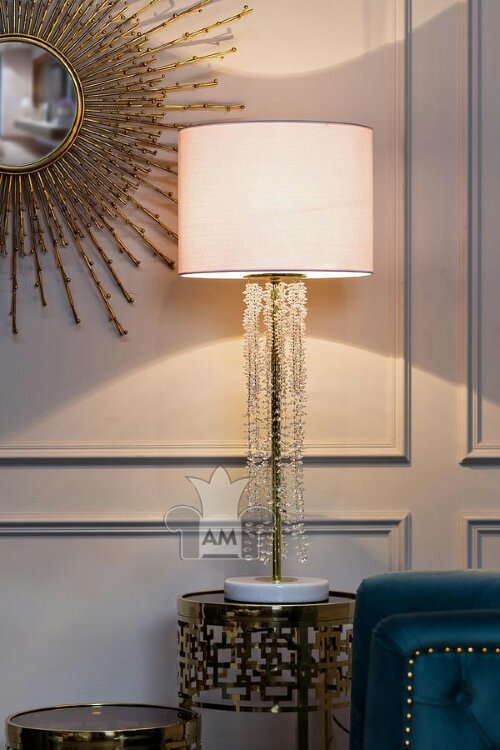 Лампа настольная плафон белый Д43,В88 Garda Decor K2KR0700T-1