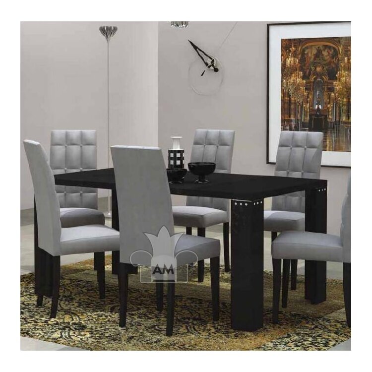 Стол обеденный 190х90 Status Armonia Black со стеклом прямоугольный