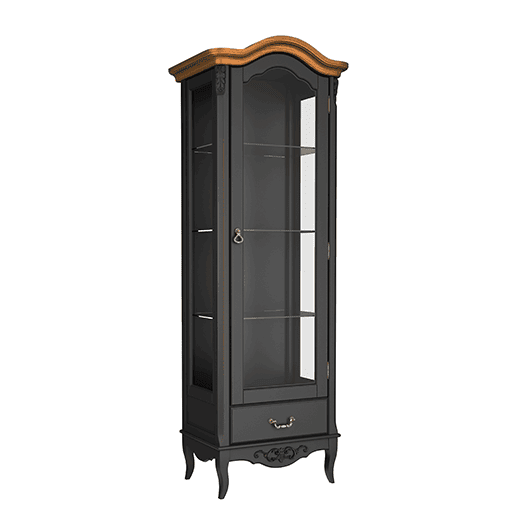 Витрина 1ств. правая Тиволи WOOD, Черный/Ясень