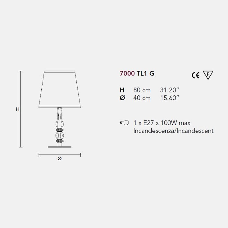 Настольная лампа Masiero 7000 TL1 G