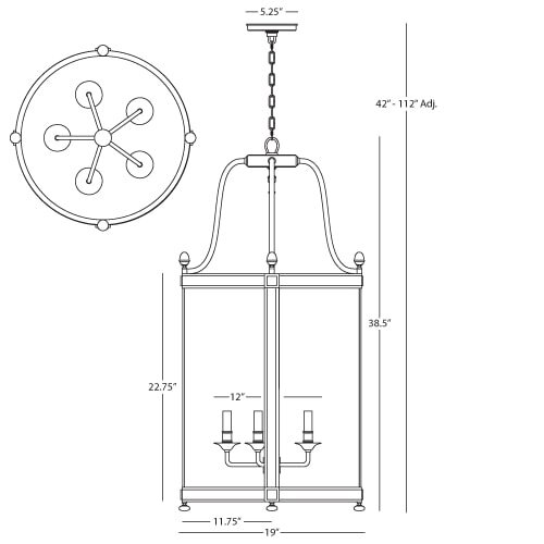 Подвесная люстра Robert Abbey Blake 19" Pendant Bronze Фонарь Z3338