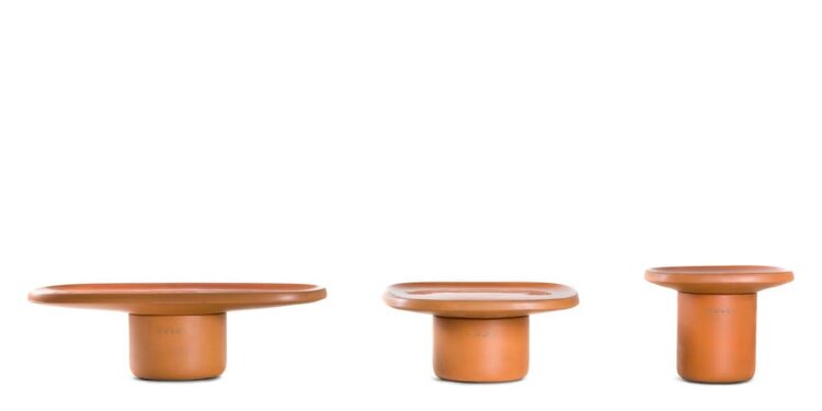 Журнальный стол Moooi Obon Rectangular Low Terracotta