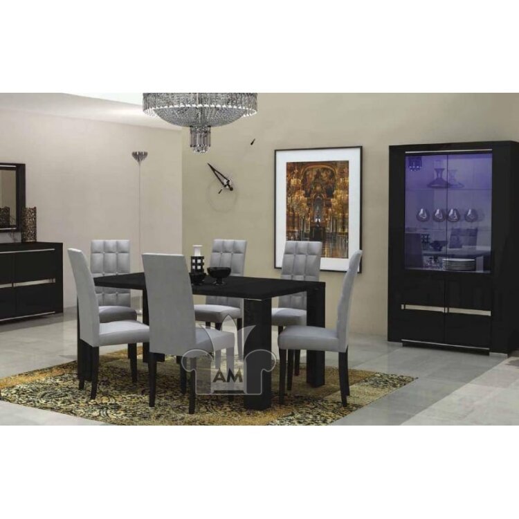Стол обеденный 120х90 Status Armonia Black со стеклом прямоугольный
