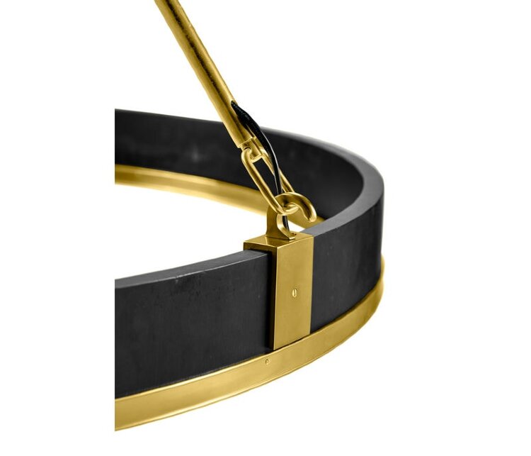 Люстра Jonathan Charles Round Contemporary Ebonised Oak & Brass Chandelier