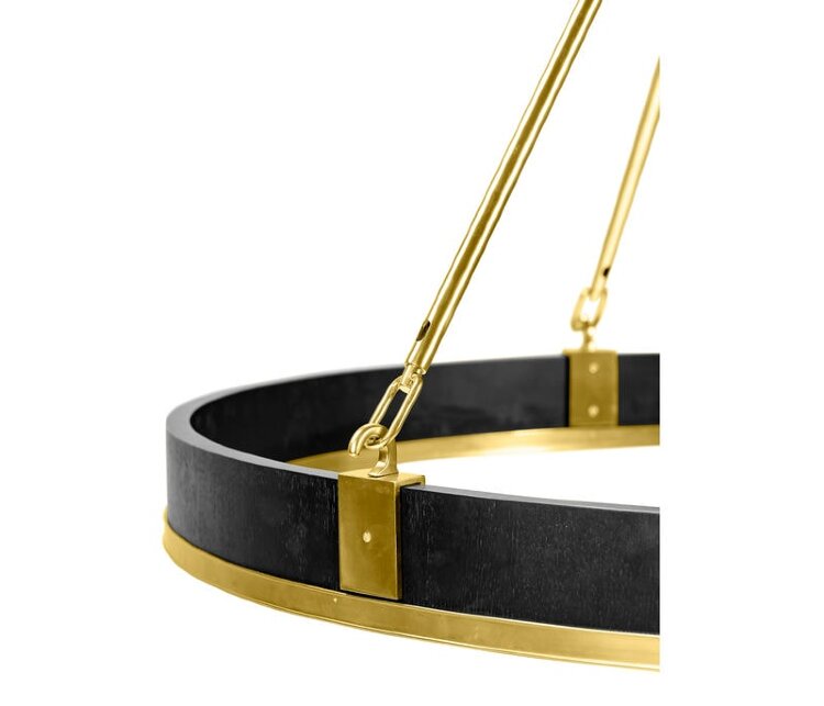 Люстра Jonathan Charles Round Contemporary Ebonised Oak & Brass Chandelier