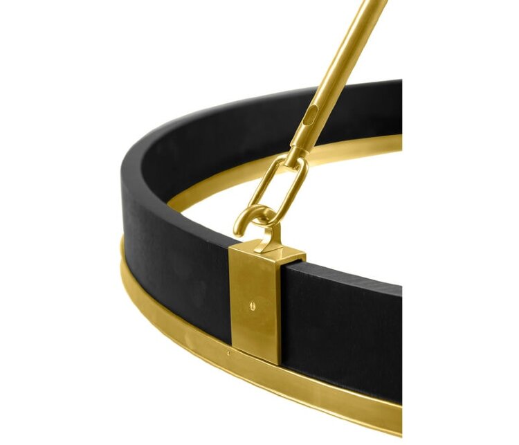 Люстра Jonathan Charles Round Contemporary Ebonised Oak & Brass Chandelier