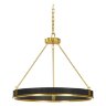Люстра Jonathan Charles Round Contemporary Ebonised Oak & Brass Chandelier