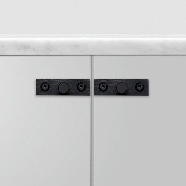 Ручка-кнопка Buster and Punch Knob Plate Linear Black set of 2