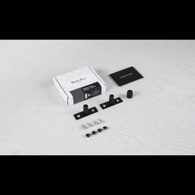Ручка-кнопка Buster and Punch Knob Plate Linear Black set of 2