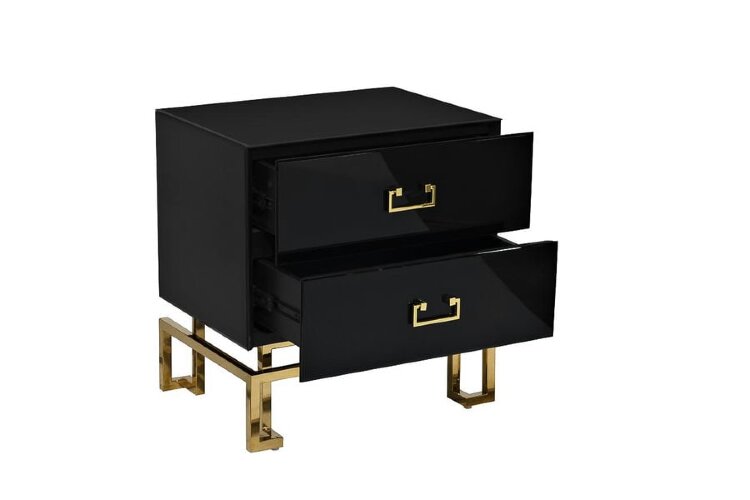 Тумба черная 2 ящика см Garda Decor KFG059