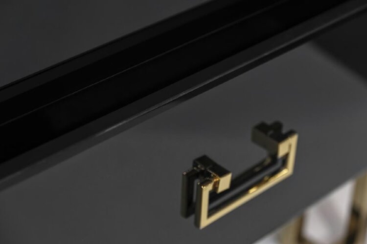 Тумба черная 2 ящика см Garda Decor KFG059