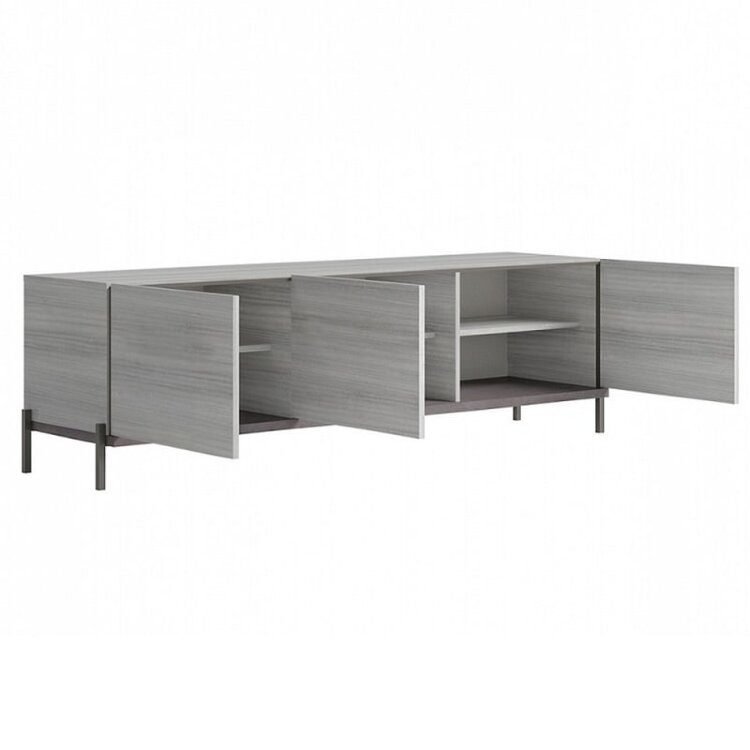 Тумба ТВ Status Italy Mia Silver Grey, трёхдверная, MIDGRPT01