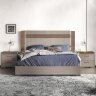 Кровать Status Italy Nora, 180x200 см, Серый глянец и матовый Орех, с подсветкой, NOBCOLT03