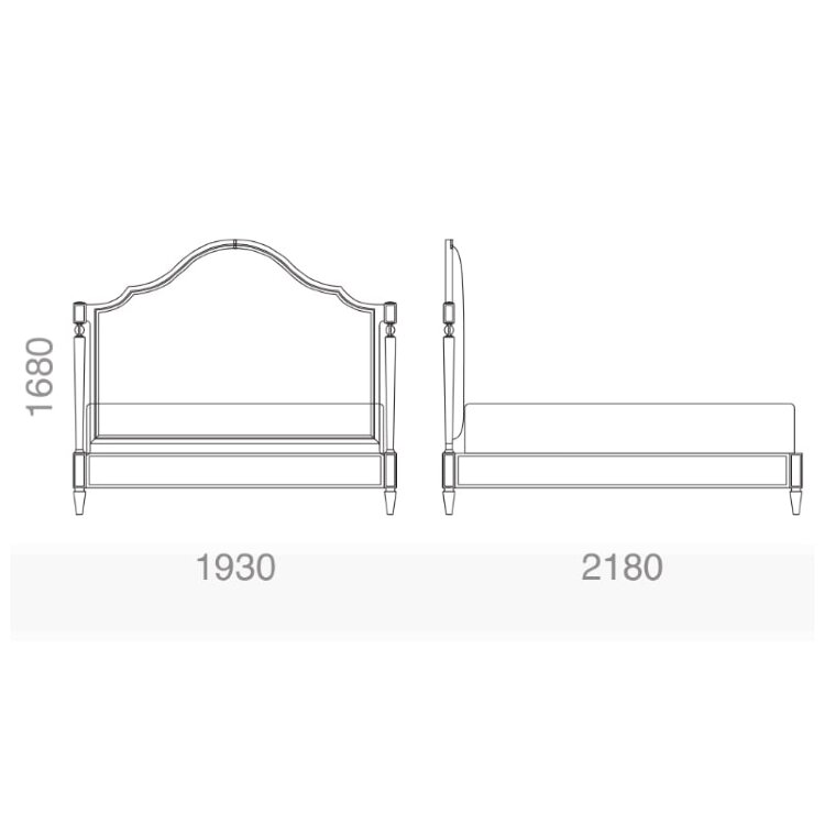 Кровать 180х200 Fratelli Barri Mestre, с решеткой, FB.BD.MES.2