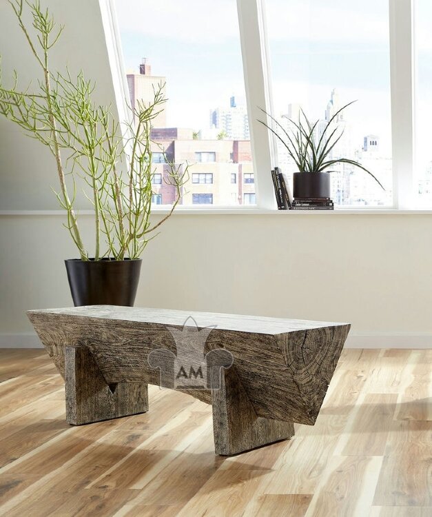 Банкетка Phillips Collection Triangle Bench Gray Stone