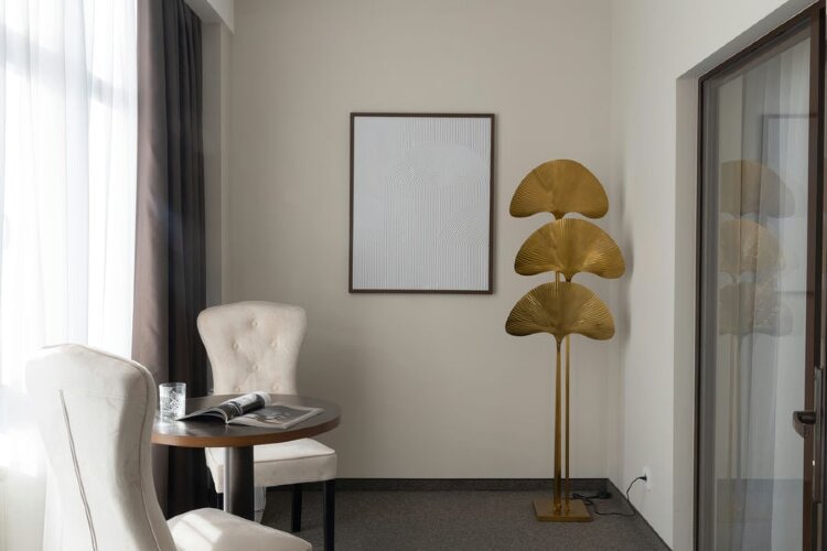 Торшер металлич."Гинкго" латунь LW26*H183 Garda Decor K2KM1125F-3
