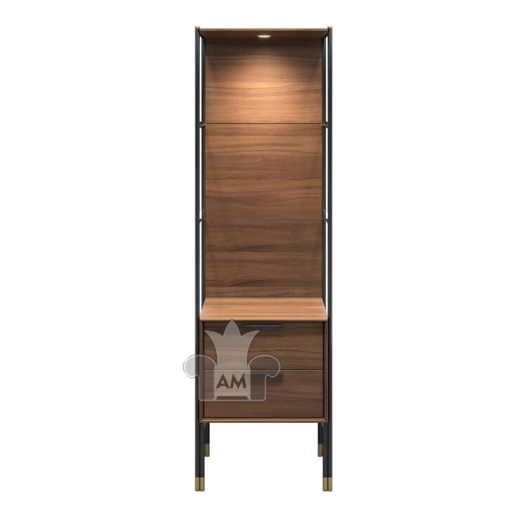 Витрина 1-дверная MOD Interiors Benissa, шпон ореха F, MDI.DC.BS.46