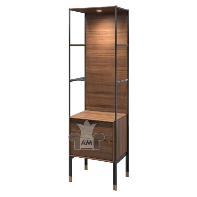 Витрина 1-дверная MOD Interiors Benissa, шпон ореха F, MDI.DC.BS.46