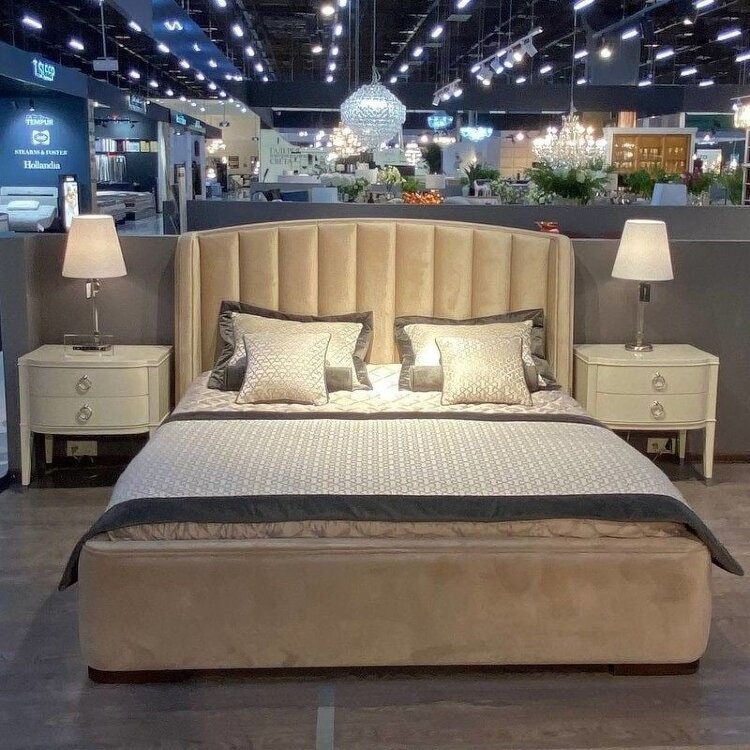 Кровать Fratelli Barri Selection 180х200, ткань Velour 220-06, с решеткой, FB.BD.SLN.707
