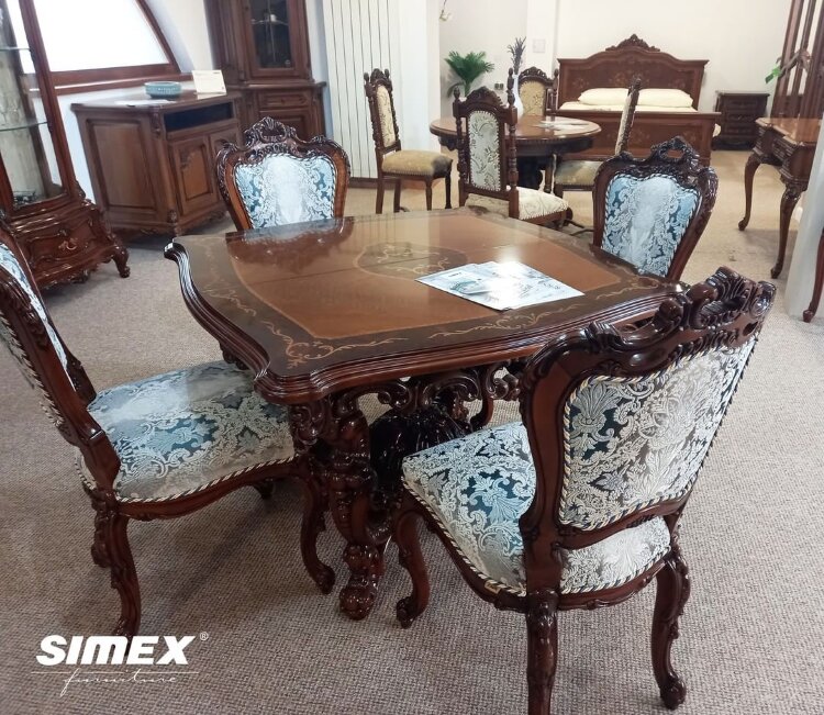 Стол обеденный Клеопатра Люкс Simex квадратный раздвижной из массива дерева