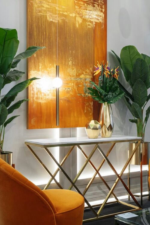 Консоль Bianco Namibia см Garda Decor 47ED-CST026GOLD