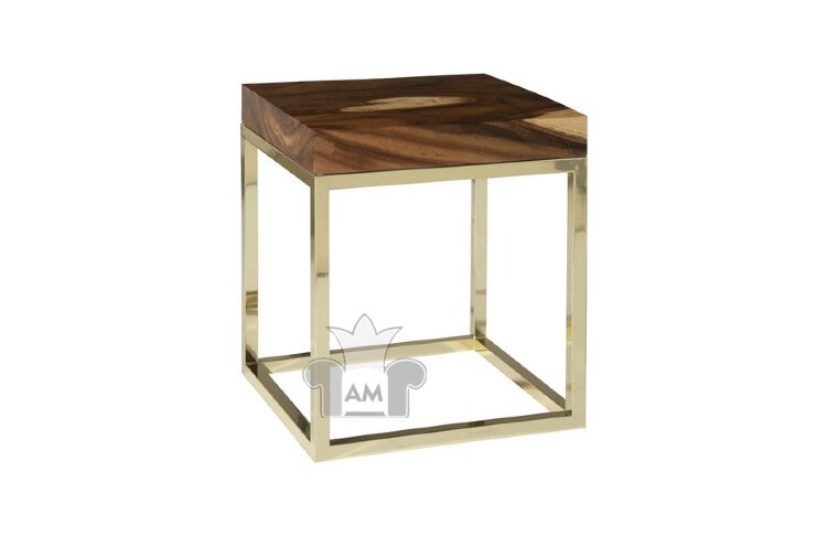 Декоративный стол Phillips Collection Hayden End Table Natural Wood Brass