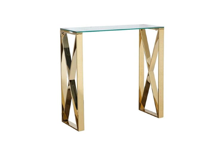 Консоль прозр.стекло/золото см Garda Decor 47ED-CST008/80GOLD