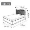 Кровать 180x200 Camelgroup Platinum Sabbia Rombi, с обивкой Nabuk 11, 136LET.112BS