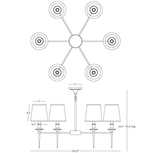 Люстра Robert Abbey Cedric Chandelier Polished Nickel