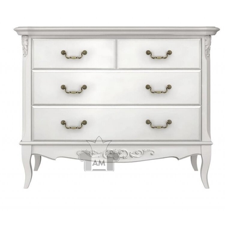 Комод 4 ящика Classico Italiano Тиволи, молочный B402/BGY