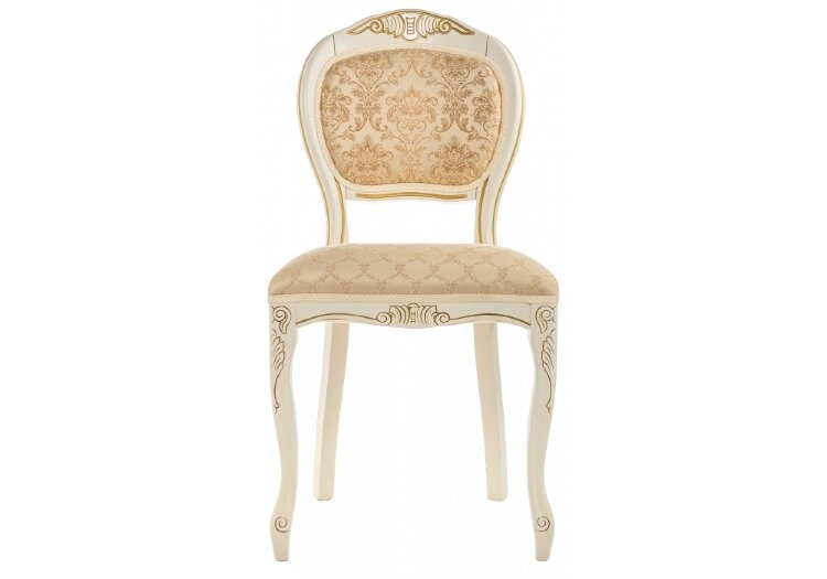 Стул деревянный Лауро слоновая кость с золотой патиной / бежевый