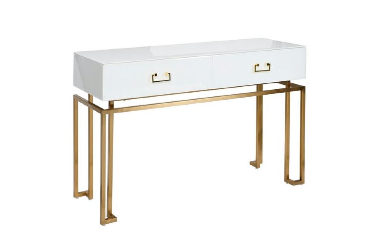 Консоль белая 2 ящика см Garda Decor KFG070