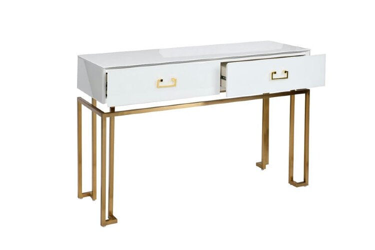 Консоль белая 2 ящика см Garda Decor KFG070