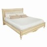 Кровать 180x200 с мягкой спинкой Неаполь, Ваниль/Патина Золото без структуры дерева