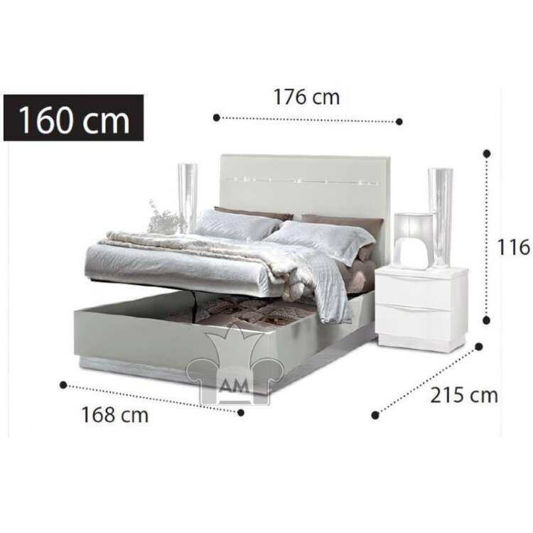 Кровать Legno Camelgroup Onda White (Онда Вайт), 160, с контейнером, 136LET.65BI