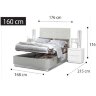 Кровать Legno Camelgroup Onda White (Онда Вайт), 160, с контейнером, 136LET.65BI