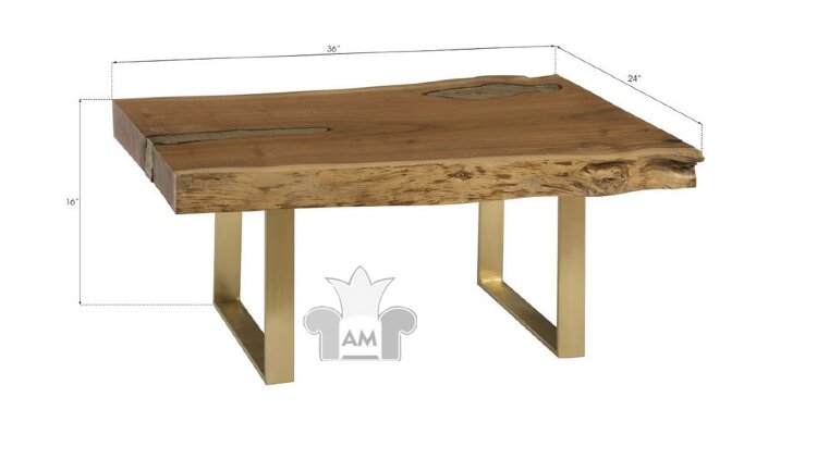 Коктейльный стол Phillips Collection Molten Rectangular Coffee Table Brass