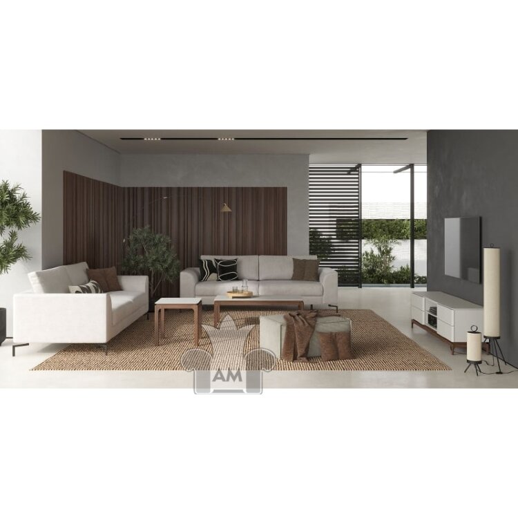 Столик журнальный MOD Interiors Calpe, 120x60, светло-серый лак, орех F, MDI.ET.CP.11