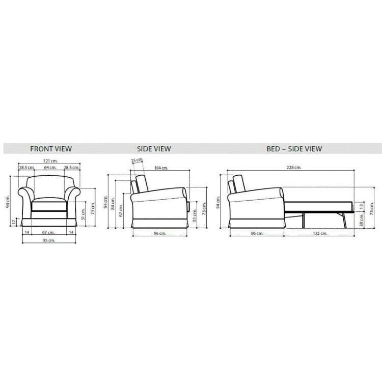 Диван-кровать 3-местный Camelgroup Treviso sofa, ткань VIP