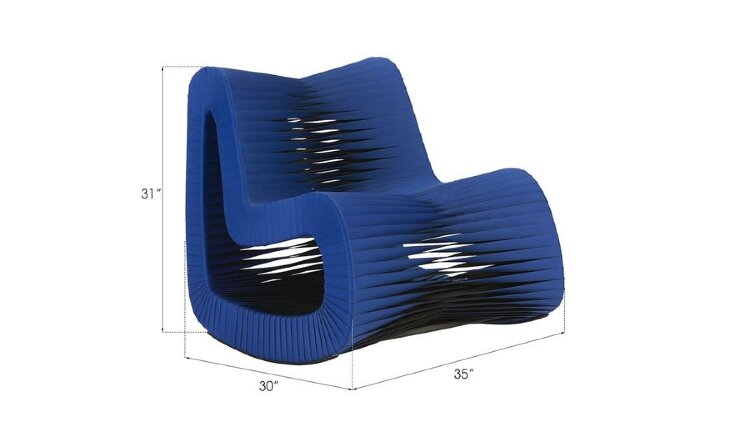 Кресло Phillips Collection Seat Belt Rocking Chair Blue/Black