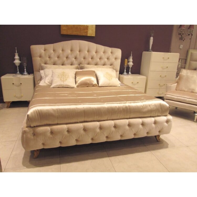 Кровать 180х200 Fratelli Barri  Rimini, золото/велюр, с решеткой, FB.BD.RIM.179