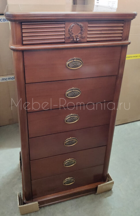 Комод высокий Мария Сильва MC Mobili MS836 с 7 ящиками для белья и одежды из массива дерева
