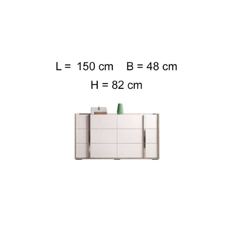 Комод низкий Status Treviso Grey 6 ящиков