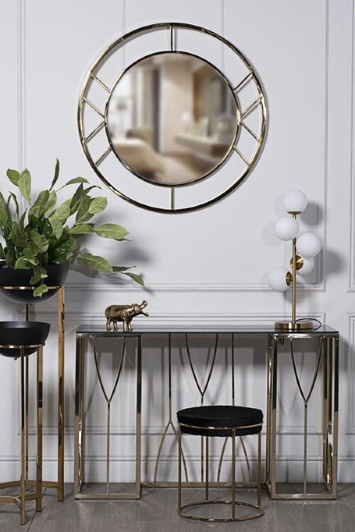 Консоль стекло черн/золото см Garda Decor 13RXC3102-GOLD