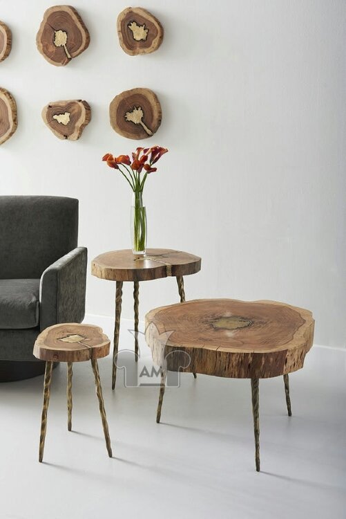 Декоративный стол Phillips Collection Molten Side Table Brass