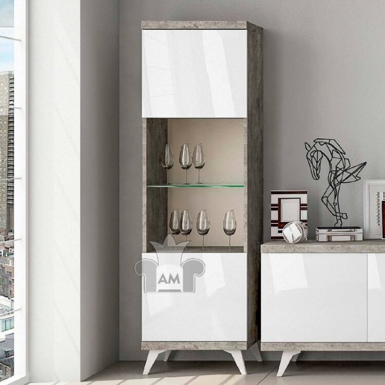 Витрина 1-дверная Status Treviso Grey