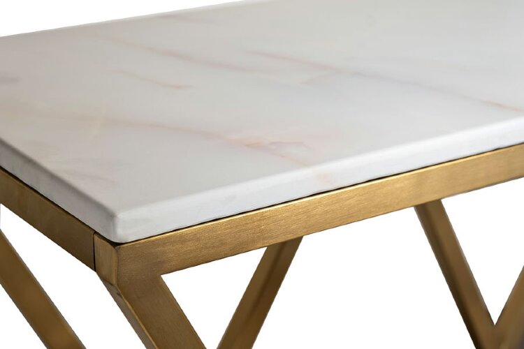 Консоль Bianco Namibia бел.мр/мат.зол Garda Decor 47ED-CST026/80GOLD